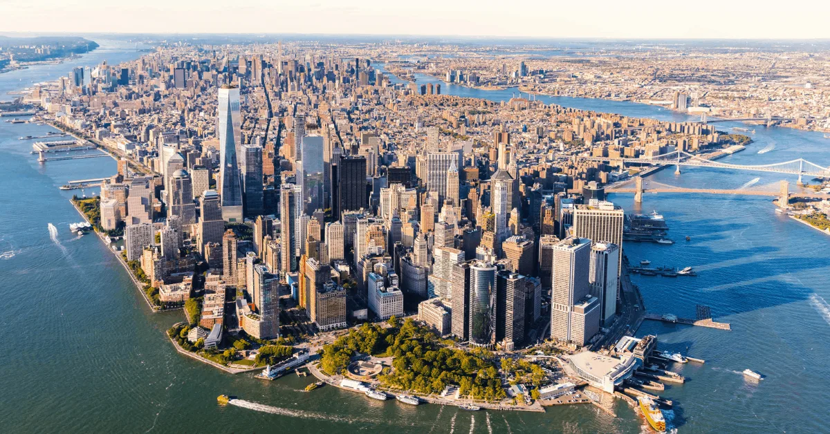 Aerial view of Lower Manhattan, New York